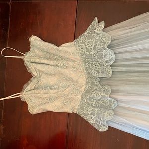Vintage 50s tulle baby blue party dress